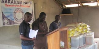 Abraham Hoff Foundation presents  Food Items to Liberian pastors