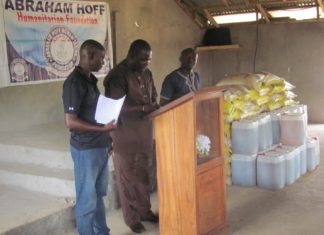 Abraham Hoff Foundation presents Food Items to Liberian pastors