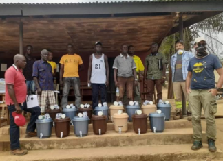 MNG Gold Donates Buckets, Chloride to affected communities in Bong in Fight Against COVID-19