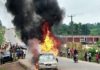 EPS Officer  Stabs Car Washer To Death In Kakata-Angry Crowd Sets Vehicle Ablaze