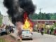 EPS Officer Stabs Car Washer To Death In Kakata-Angry Crowd Sets Vehicle Ablaze