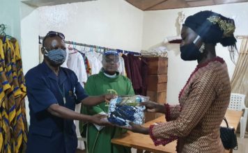 First Lady’s office Boosts Covid19 Fight in Churches, presents several no-masks