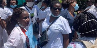Striking health workers present petition to U.S. Government, others