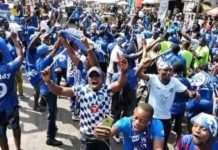 Chelsea Fans in Liberia celebrate club champion league victory