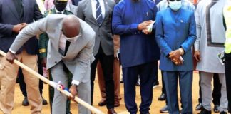 Weah breaks ground for beach soccer facility in central Monrovia Weah ground breaking