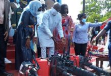 Paddle to Engine: Pres Weah presents several motorized Yamaha Boat engines to fishery cooperatives