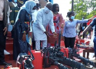 Paddle to Engine: Pres Weah presents several motorized Yamaha Boat engines to fishery cooperatives