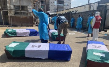 Sierra Leone tanker explosion victims buried in Mass Sierra Leone tanker explosion