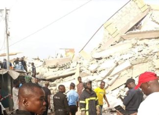 Ivory coast collapsed building leaves five dead, several wounded
