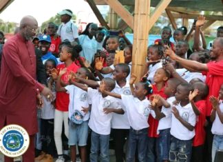 President Weah opens Invincible swimming pool for Children