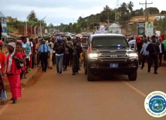 Reviewing PADP agenda: President Weah and delegates in Ganta for 3rd Cabinet retreat President Weah Ganta retreat