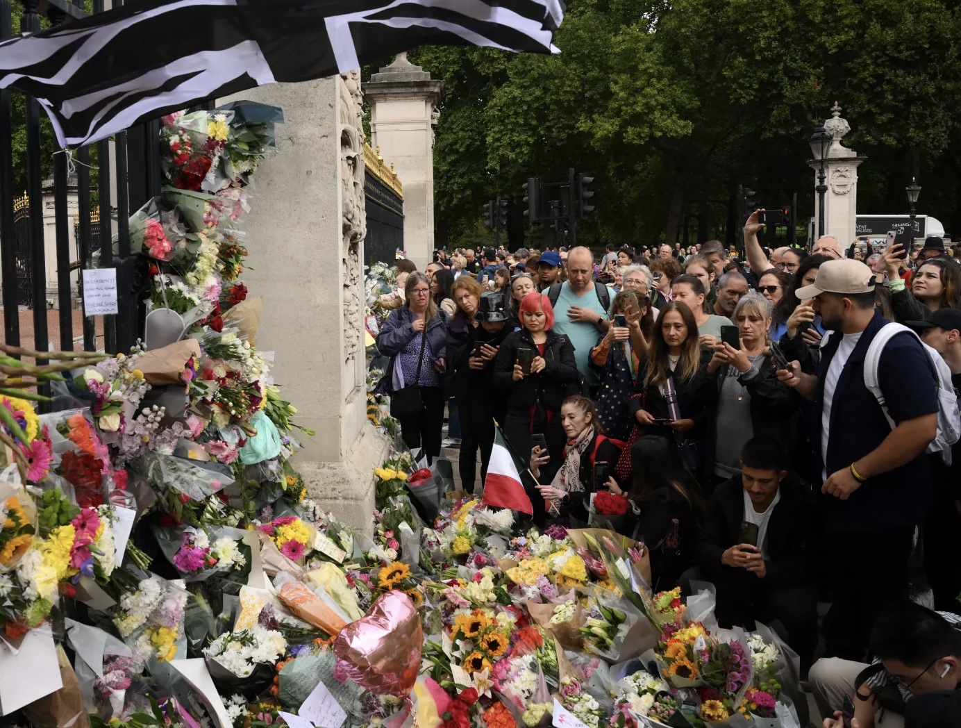 Mourners in London