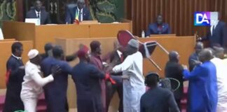Senegalese parliamentarians  exchange punches, insults and throw chairs  in session Senegalese Lawmakers