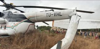 Ivorian government officials escape death after Emergency helicopter landing Ivorian Military Plane