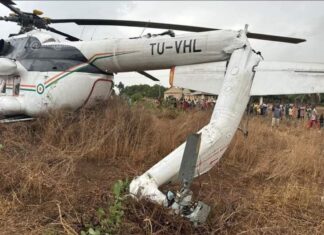 Ivorian government officials escape death after Emergency helicopter landing Ivorian Military Plane