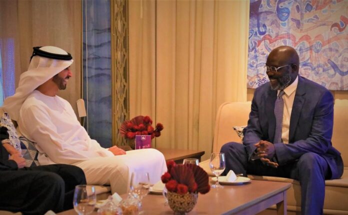 President Weah and Sheikh Ahmed Dalmook Al Maktoum