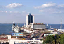 Russia strikes Liberian flagged civilian ship in the Black Sea area of Odesa in Ukraine Port of Odesa