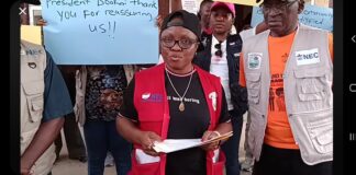 Aggrieved NEC workers express gratitude to President  Boakai for suspending Davidetta Browne Lansanah NEC workers