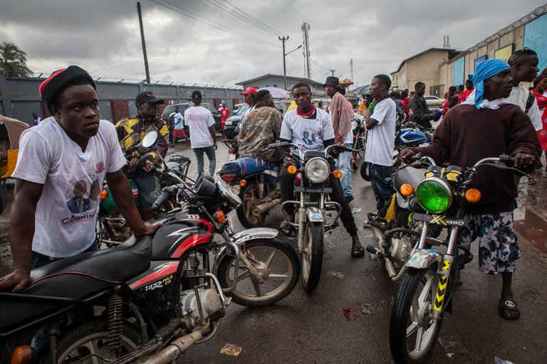 Motorcylists in Monrovia