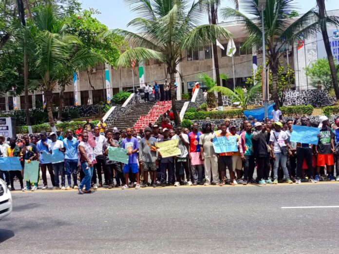 Protesting Motorcylists in Monrovia