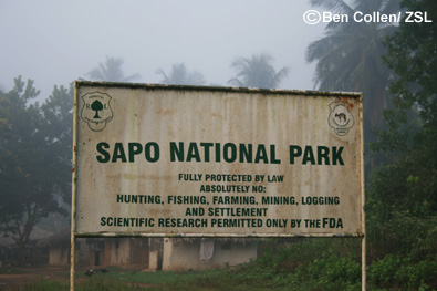 Welcome sign of Sapo National Park