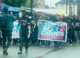 Liberians unite in mass protest against Illicit drugs use Protest Against drugs in Liberia