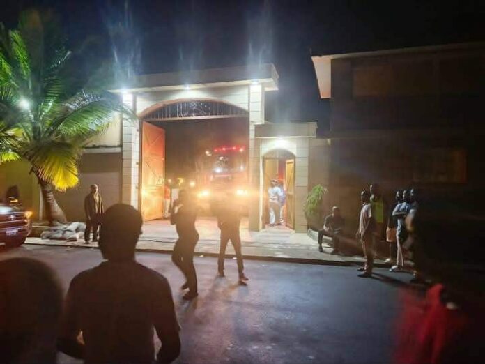 Fire gutted Weah residence